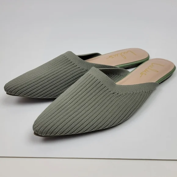 Lulu's Jeaney Ribbed Knit Pointed Toe Mule - 8.5 - Picture 5 of 12